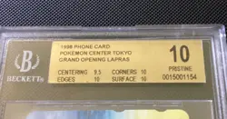 1998 Japanese Pokemon Centre Grand Opening Tokyo Phone Card LAPRAS - BGS 10 - Image 3