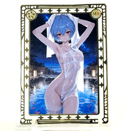 Goddess Story: Rei Ayanami Non Serial Metal Anime Waifu CCG Trading Card - Image 1