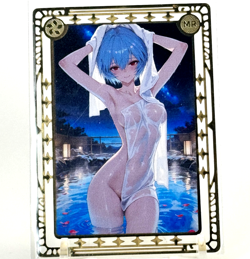 Goddess Story: Rei Ayanami Non Serial Metal Anime Waifu CCG Trading Card - Image 4