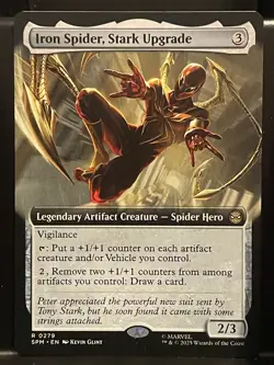 Iron Spider, Stark Upgrade #279 EXTENDED NM/M MTG Spiderman Magic Card - Image 1