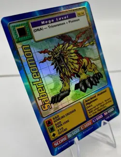 Digimon Card - 1999 SaberLeomon ST-34 - Bandai Digi Battle Vtg Holo LP - Image 4