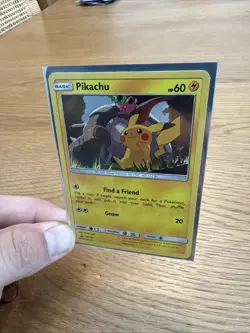 Pikachu 2019 Sun & Moon HD Swirl Black Star Promo Cosmos Pokemon Card SM234 (LP) - Image 1