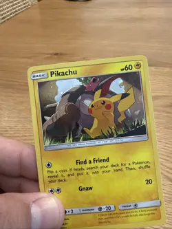 Pikachu 2019 Sun & Moon HD Swirl Black Star Promo Cosmos Pokemon Card SM234 (LP) - Image 3