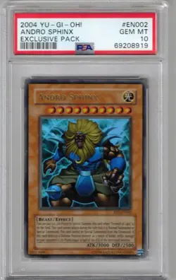 2004 YUGIOH EP1- EN002 ANDRO SPHINX EXCLUSIVE PACK ULTRA RARE PSA 10 GEM MINT - Image 1