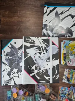 Pokemon Miscellaneous Accessories Lot - EIF 3.0 cards/box, Binders, Dice, Coins - Image 2
