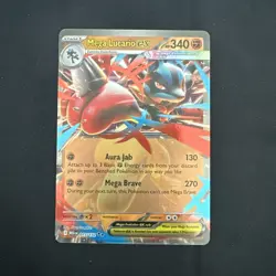 Mega Lucario ex 077/132 Me01: Mega Evolution Holo NM Pokemon card - Image 3