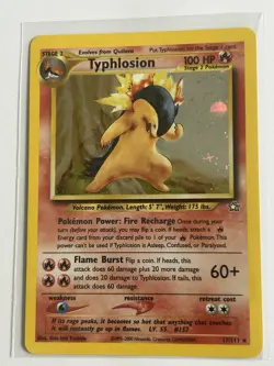 Pokemon TCG Typhlosion Neo Genesis Holo Card 17/111 Unlimited Rare LP Condition - Image 1