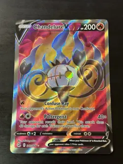 Chandelure V 247/264 Fusion Strike Full Art Ultra Rare Holo Pokemon Card NM - Image 1