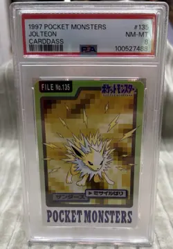 PSA 8 NM Jolten #135 Carddass Pocket Monsters 1997 Japanese Pokemon Card - Image 1