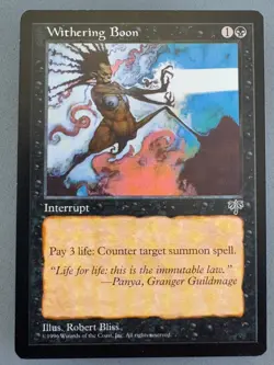 Withering Boon MTG Mirage-Unplayed NM-Vintage Magic the Gathering - Image 1