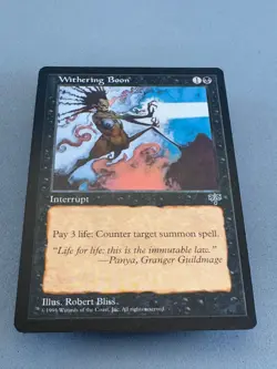 Withering Boon MTG Mirage-Unplayed NM-Vintage Magic the Gathering - Image 3