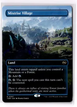 MTG Mistrise Village (Borderless) Tarkir: Dragonstorm Reg NM - Image 1