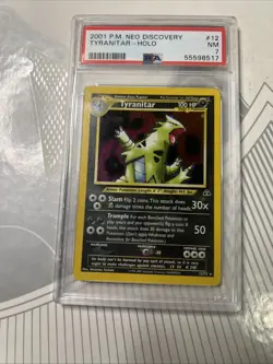 Tyranitar Holo #12 Neo Discovery Pokemon TCG 2001 PSA 7 NM Rare - Image 1