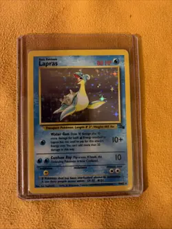 Pokemon TCG Lapras Fossil Holo Rare Card 10/62 1999 LP Edition - Image 1