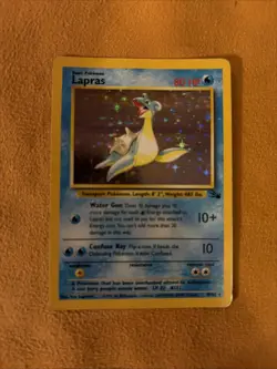 Pokemon TCG Lapras Fossil Holo Rare Card 10/62 1999 LP Edition - Image 3