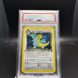 PSA 4 Dark Dragonite 5/82 Team Rocket Holo Pokemon TCG 2000 1st Edition - Image 1