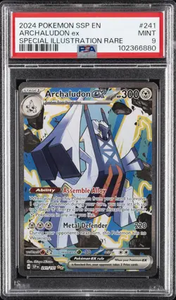 2024 POKEMON SSP EN-SURGING SPARKS SPECIAL ILLUSTRATION RARE ARCHALUDON EX PSA 9 - Image 1
