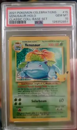 2021 POKEMON CELEBRATIONS CLASSIC COLL #15 VENUSAUR-HOLO PSA 10 - Image 1