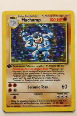 Machamp 8/102 Pokemon Base Set Holo First Edition - Image 1