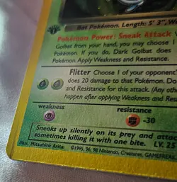 Dark Golbat 8/82 Pokemon Team Rocket Holo First Edition 2000 - Image 3