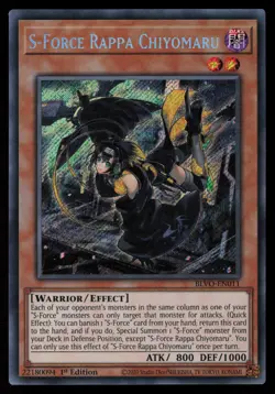 Yugioh S-Force Rappa Chiyomaru BLVO-EN011 1st Edition Secret Rare NM - Image 1