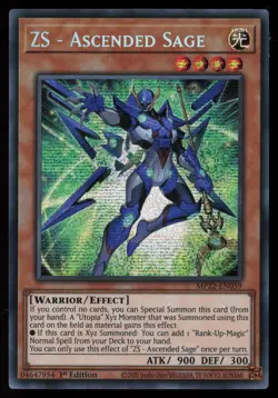 Yugioh ZS - Ascended Sage MP22-EN059 1st Edition Prismatic Secret Rare NM - Image 1