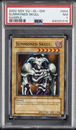 2002 YU-GI-OH! STARTER DECK: YUGI SAMPLE #004 SUMMONED SKULL PSA 7 - Image 1