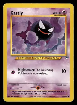 Gastly 65/105 Common Neo Destiny Set Pokemon Card - Image 1