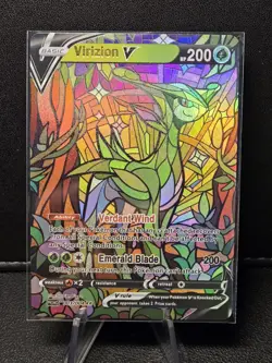 Virizion CUSTOM Stained Glass Holo Van Gogh Shiny Unbranded Card Display Only #2 - Image 1