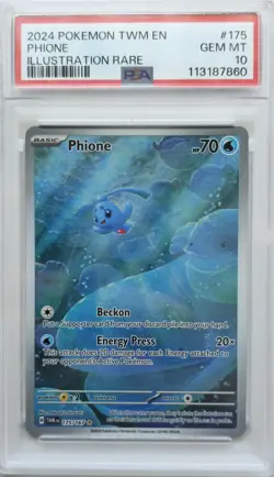 💥Phione 175/167 PSA 10 Illustration Rare Twilight Masquerade Pokemon Card TCG - Image 1