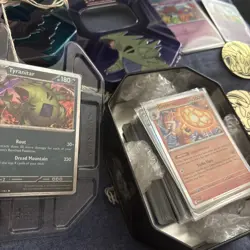 3 Pokemon Tins EACH w promos, holo rares, reverse holos, bulk. Total 250+ cards - Image 2