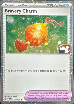 Bravery Charm Holo Pokemon Prize Pack Series 4 Promo Pokemon Card NM/LP Stamp - Image 1