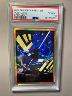 2024 ONE PIECE PRB01 EN DON!! CARD ZORO-GOLD PSA 10 - Image 1
