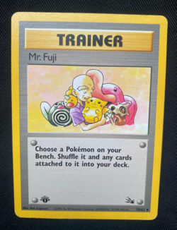 Pokemon Card Mr. Fuji Fossil 1st Edition Uncommon 58/62 (LP/HP) - Image 1