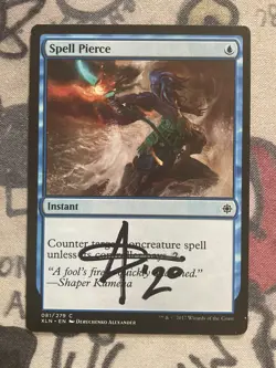 MTG Spell Pierce Signed By Artist Ixalan 081/279 Regular Common - Image 1