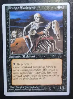 MTG Drudge Skeletons Alternate 4th Ed Mint Error Off Center Magic The Gathering - Image 1