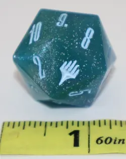 MTG Final Fantasy: GIFT Bundle Crystal Blue Oversized D20 Die spin down counter - Image 1
