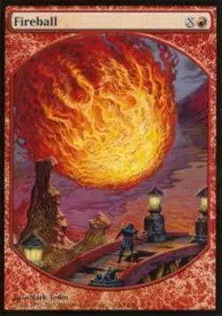 Fireball - Textless Player Rewards Magic mtg Heavy Play, English Player Rewards - Image 1