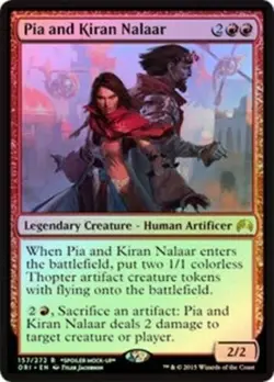 Pia and Kiran Nalaar - Intro Pack Promo Magic mtg Moderate Play, English Unique - Image 1