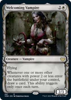 1 x Welcoming Vampire - Foil - Showcase - Innistrad: Crimson Vow - NM-Mint - MTG - Image 1