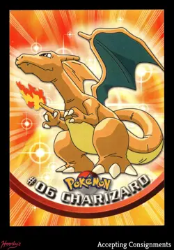 1999 Topps Pokemon TV Animation Series 1 Black Logo Back #6 Charizard - Image 1