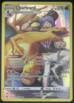 Pokemon TCG Charizard Full Art Holo Lost Origin TG03/TG30 NM - Image 1