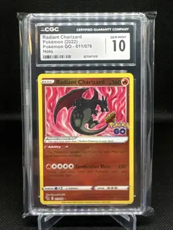Radiant Charizard Pokemon 2022 Pokemon Go Holo CGC 10 - Image 1