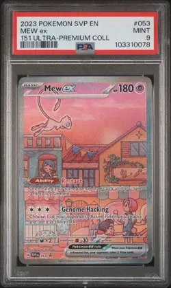 2023 POKEMON SVP EN-SV BLACK STAR PROMO 151 ULTRA-PREMIUM COLL #053 MEW EX PSA 9 - Image 1
