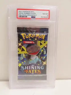 2021 Pokemon International SWSH Shining Fates Dragapult Foil Pack PSA 8 NM-MT - Image 1