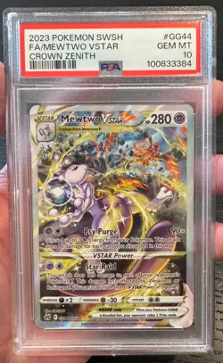 2023 POKEMON SWORD & SHIELD CROWN ZENITH #GG44 FULL ART/MEWTWO VSTAR PSA 10 - Image 1