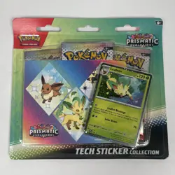 Pokemon TCG Scarlet Violet Prismatic Evolutions Tech Sticker Collection Leafeon - Image 1