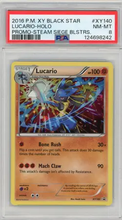 LUCARIO POKEMON XY BLACK STAR PROMO HOLO #XY140 PSA 8 NM-MT - Image 1