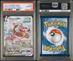 ‼2021 POKEMON SWSH FA/RAYQUAZA VMAX EVOLVING SKIES-SECRET PSA GRADE 10💨 - Image 3