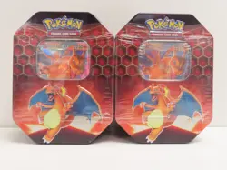 (2) Lot 2019 Pokemon Hidden Fates Charizard GX Factory Sealed Box Tin - Image 1